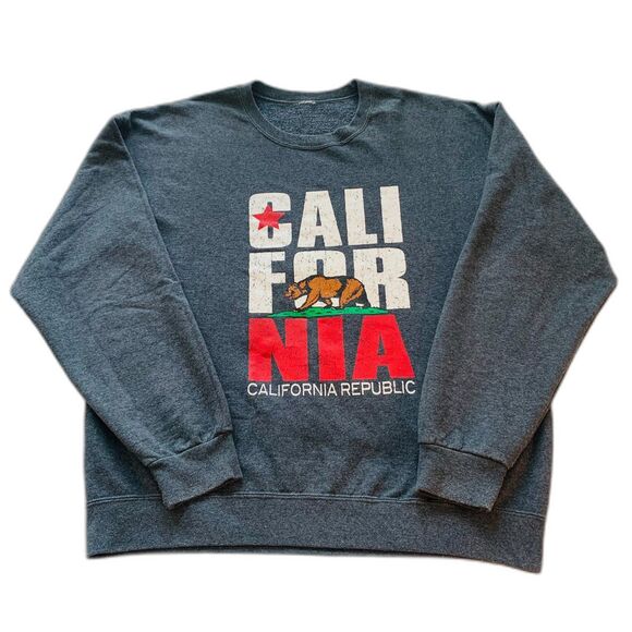 California Republic Men's Grey and Red Sweatshirt - Picture 1 of 8